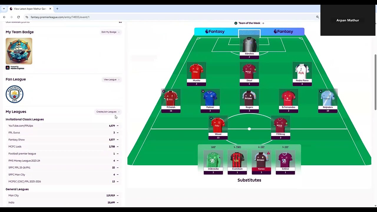 FPL GW1 POINTS | Chris Wood, Reijnders Bench Boost GW2???