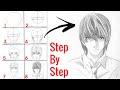 How To Draw Light Yagami Step By Step Death Note 