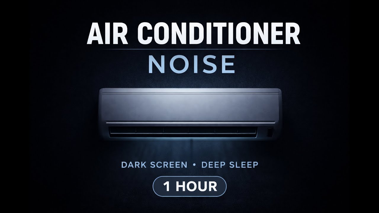 Air Conditioner Noise for Deep Sleep | Dark Screen (1 Hour)