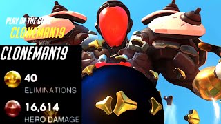 Cloneman16 Top 500 Sigma Main! 40 elims! POTG! [ Overwatch Season 26 Top 500 ]