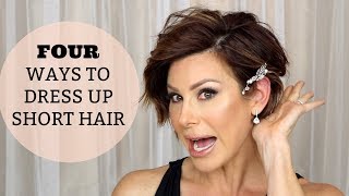 STYLING SHORT HAIR: 4 Hairstyles with Curls & Updos That Dress Up Your Hair!