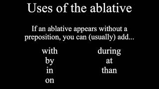 Unit 5 - uses of the ablative