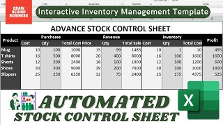 Interactive Stock Control Sheet in Excel | Automated Inventory Management | Inventory Control Sheet