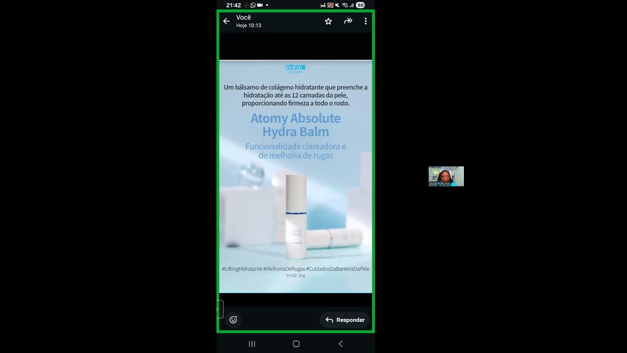 2026 ODS desde Casa Produtos ATOMY ABSOLUTE HYDRA BALM com Silvia Porcino 