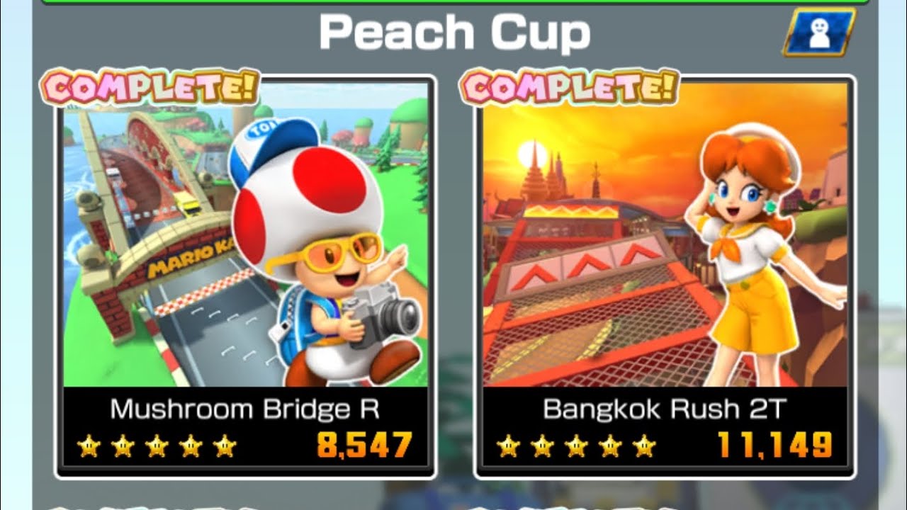 Mario Kart Tour | Level 68 | Vacation Tour | Peach Cup 150cc - YouTube