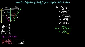 ಶಂಕುವಿನ ಭಿನ್ನಕದ ವಕ್ರಮೇಲ್ಮೈ ವಿಸ್ತಿರ್ಣ