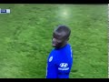 N’Golo Kante catches the ball from throw in