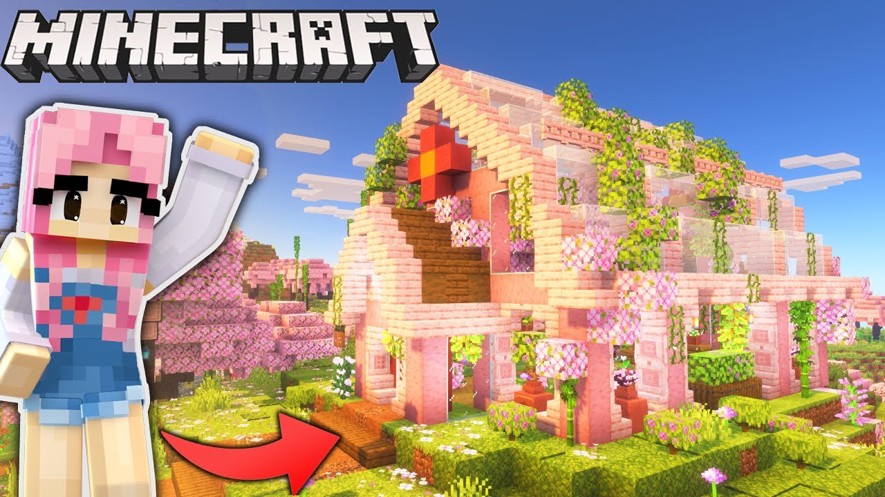 I Built a Pink Florist's Greenhouse in Minecraft! 🌸 Ruby Hollow 10 ...