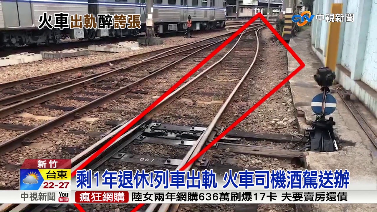 剩1年退休!列車出軌 火車司機酒駕送辦│中視新聞 20171111