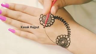 New mehndi design for back hand side | Easy stylish mehndi design