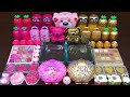 PINK vs GOLD ! Mixing Makeup and Glitter into Store Bought Slime ! Satisfying Slime Video #203
