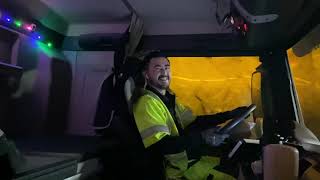 Truck driving inside the tunnel Stockholm Sweden | BetongBil körning i arbete tunnel i Stockholm #4k