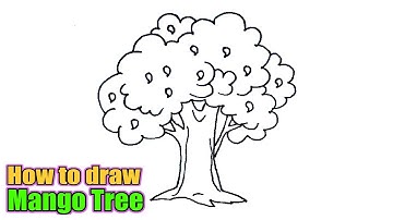How to draw a Mango tree | sketch of Mango tree | Easy Step by Step
