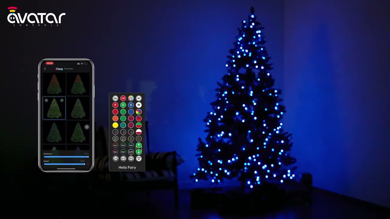 AvatarControls 6/7.5/9ft Pre-lit Artificial Christmas Tree with Smart Programmable LED Fairy Lights