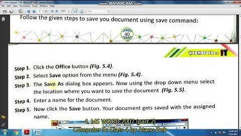 CLASS 4 CHAPTER 5 MS WORD 2007 Part 2