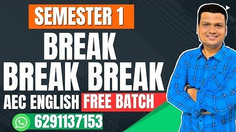 Break Break Break|AEC English| Ba/Bsc/Bcom  Revision 2025| Sem-1 Ccf | Calcutta University