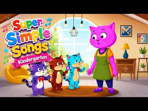 Super Simple Song for Kids 🌙 Sing with a Cute Cat | Sleep & Relaxing Music