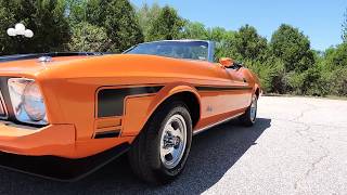 1973 Ford Mustang Convetible orange for sale at www coyoteclassics com