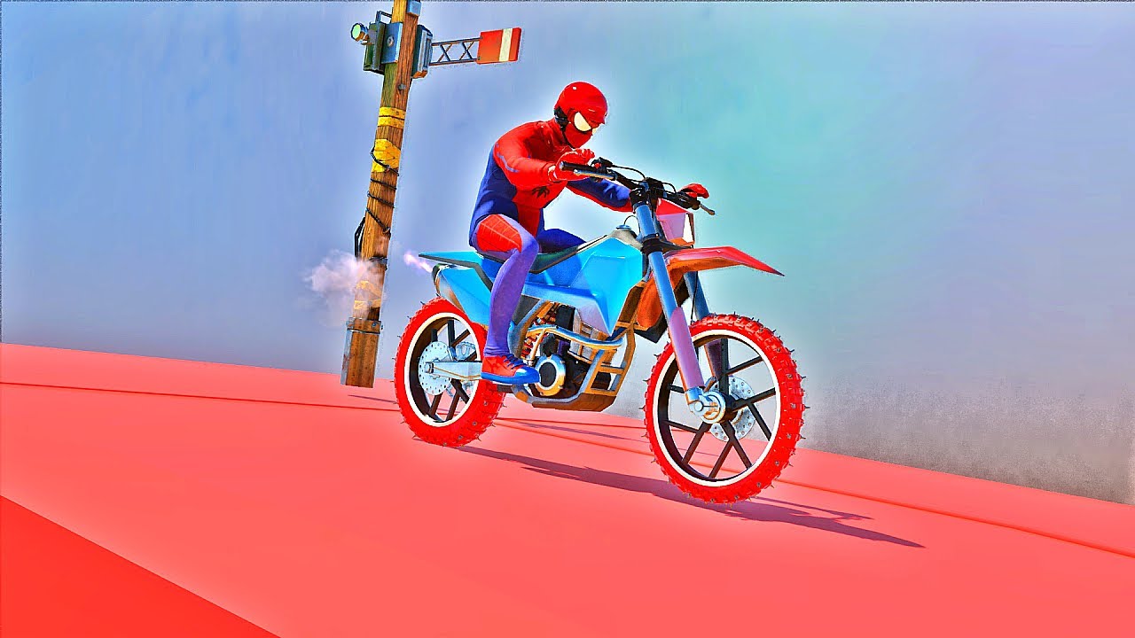 HOMEM-ARANHA NA MOTO DE CORRIDA - JOGO DE MOTOS - YouTube