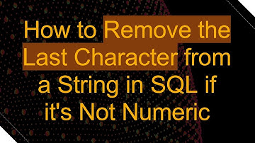 How to Remove the Last Character from a String in SQL if it
