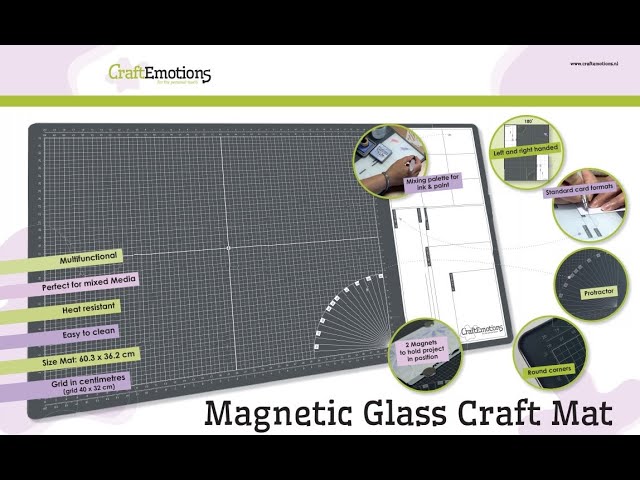 Glass Craft Mat (60,3 x 36,2cm) magnetic ENG - CraftEmotions 