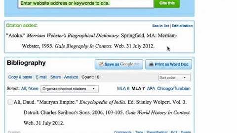 One way to add a database article to EasyBib