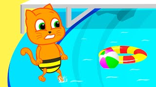 Cats Family in English - Oh No! The Water Is Cold Cartoon for Kids