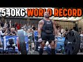 Rauno heinla 41 pulls 540kg 18 inch deadlift world record