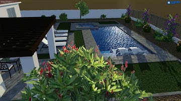 Ouellette Backyard Rendering- Thunderbird Pools and Spas- Phoenix Pool Builders