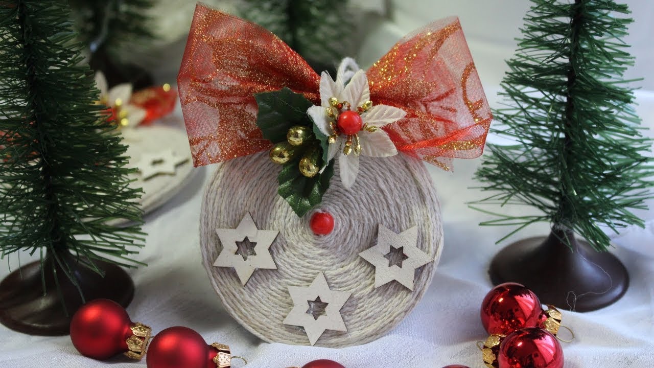 Decorazioni Natalizie Con Spago.Palline Di Natale Fai Da Te Con Lo Spago Diy Christmas String Balls Youtube