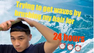 Brushing my hair for 24hr to get waves