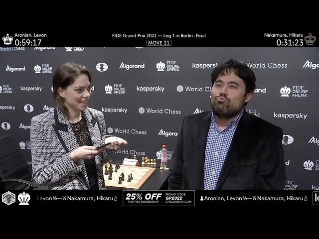 I Get A Lot Of Motivation From My Chat  Hikaru Nakamura after a draw in  the FIDE Grand Prix 2022 