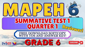 MAPEH 6 Q1 – 1st Summative Test | Free Editable Exam + TOS (Download Now) #2025 #kwaderno