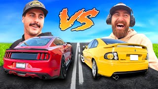Ford Mustang v Holden Monaro Drag Race - which car is faster?