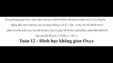Toán 12: Trong không gian Oxyz, một cabin cáp treo ở Bà Nà Hill xuất phát từ điểm A(-2;1;5), chuyển