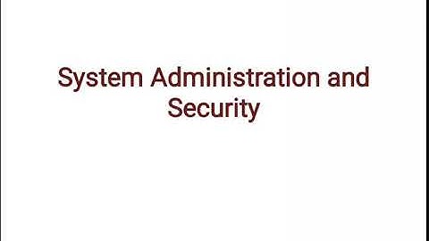 Lecture 1 (System administration and security)