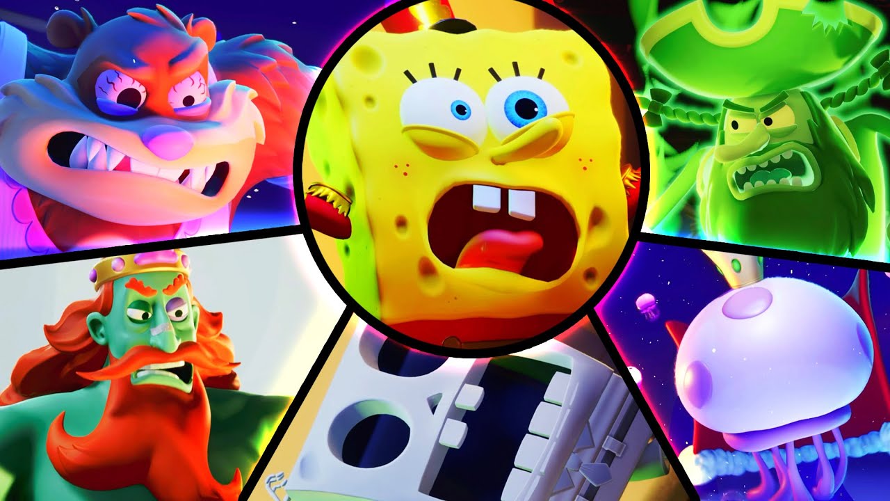 SpongeBob Titans of the Tide Все боссы | Без урона (PS5)
