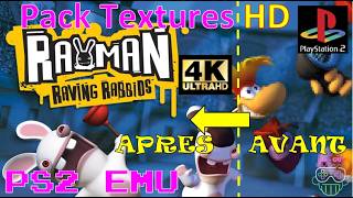 Guide Emu PS2 Pcsx2 Pack textures HD Rayman Raving Rabbids Gameplay FR 4K