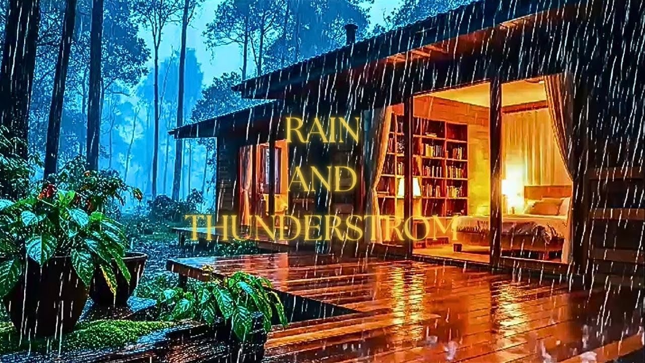 Heavy Rain Night and Thunder for Sleep Therapy