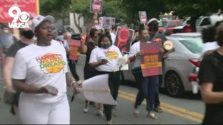 Supporters of two men shot, killed by police protest in Gaithersburg