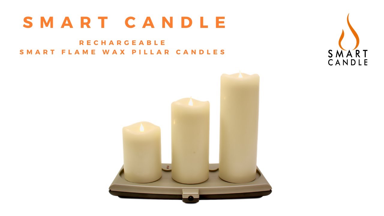Smart Flame 360° Moving Flame - Rechargeable Wax Pillar Candles