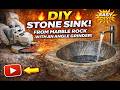 😳 I Carved a Stone Sink Using ONLY an Angle Grinder Full DIY