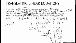 56 Translating Linear Equations (3.5)