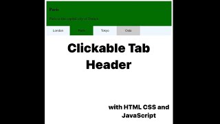 Clickable Tab Header with HTML CSS and JavaScript