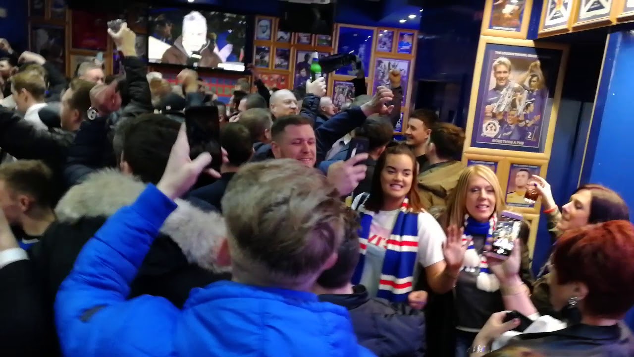 Rangers fans sing Josh Windass in Louden Tavern Ibrox