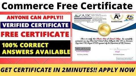 Commerce Free Certification | Free Certificate | Commerce Certificate