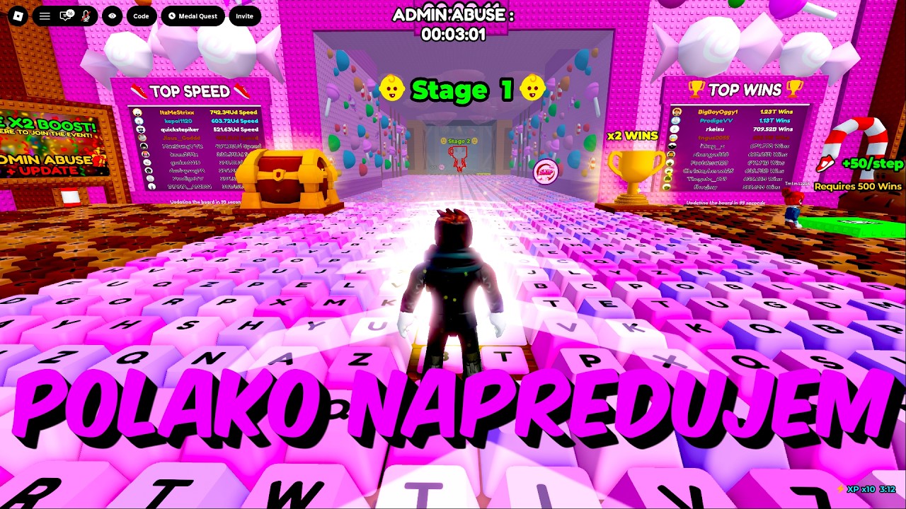 POLAKO NAPREDUJEM :0 +1 SPEED KEYBOARD ESCAPE ROBLOX