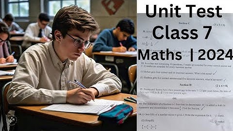 Class 7 Maths | Periodic Test 2024 |Question paper  |  july unit test | Maths class 7 Part 1