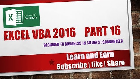 Excel VBA 2016-Part 16 | Userfrom to Excel and Excel to Userform
