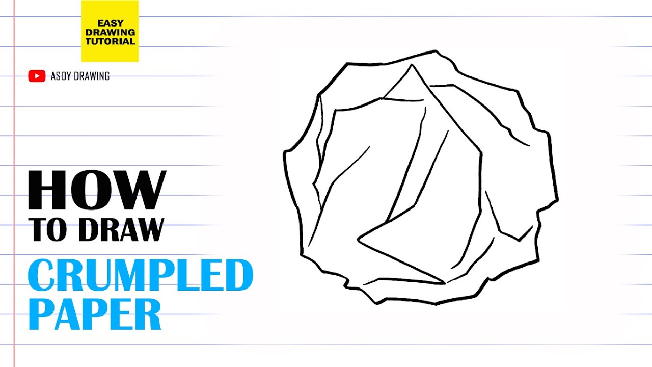 How to draw Crumpled Paper Easy 